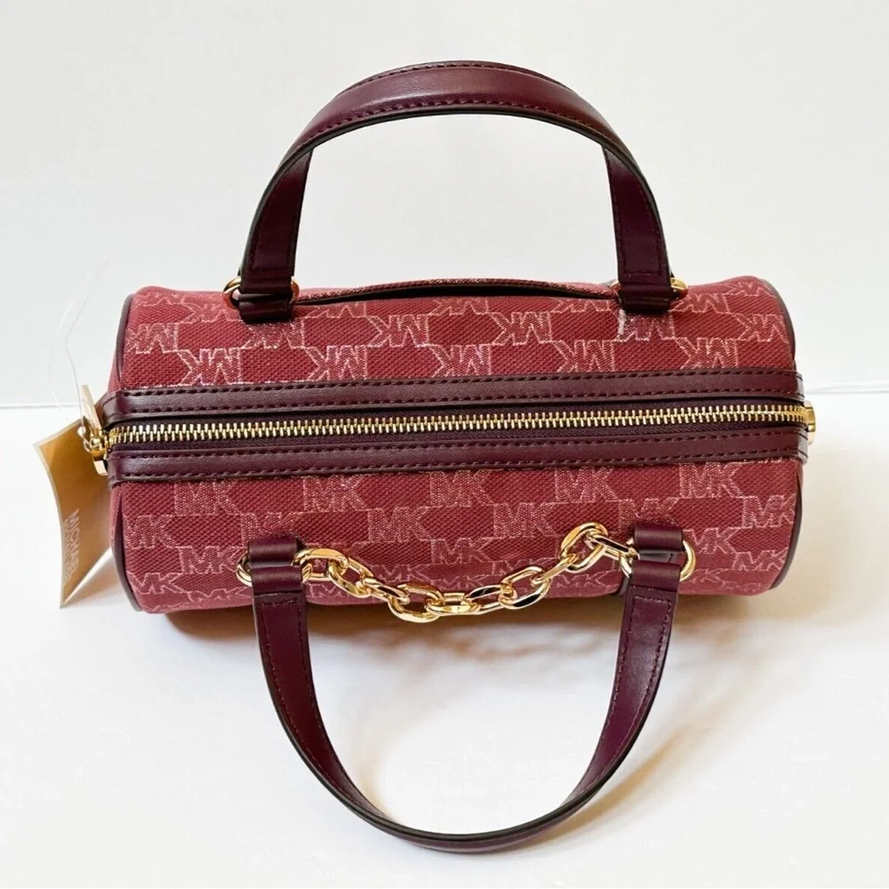 Michael Kors Burgundy Satchel with Gold Chain - Picture 10 of 13